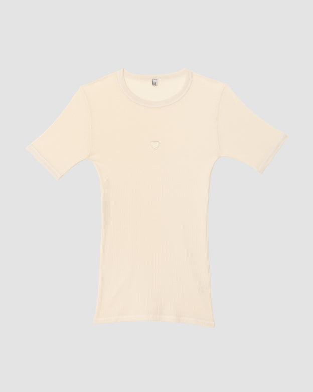 Heart shortsleeve tee in undyed