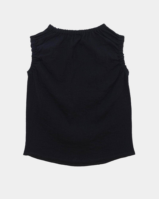 Mia top in black linen