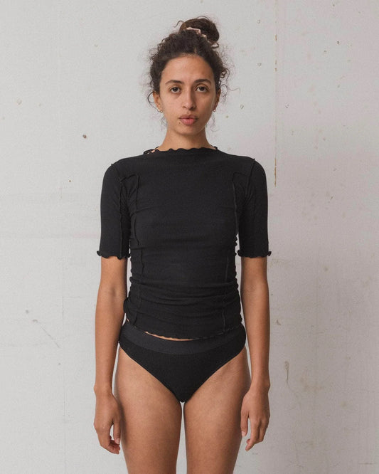 Omato 3/4 top in black