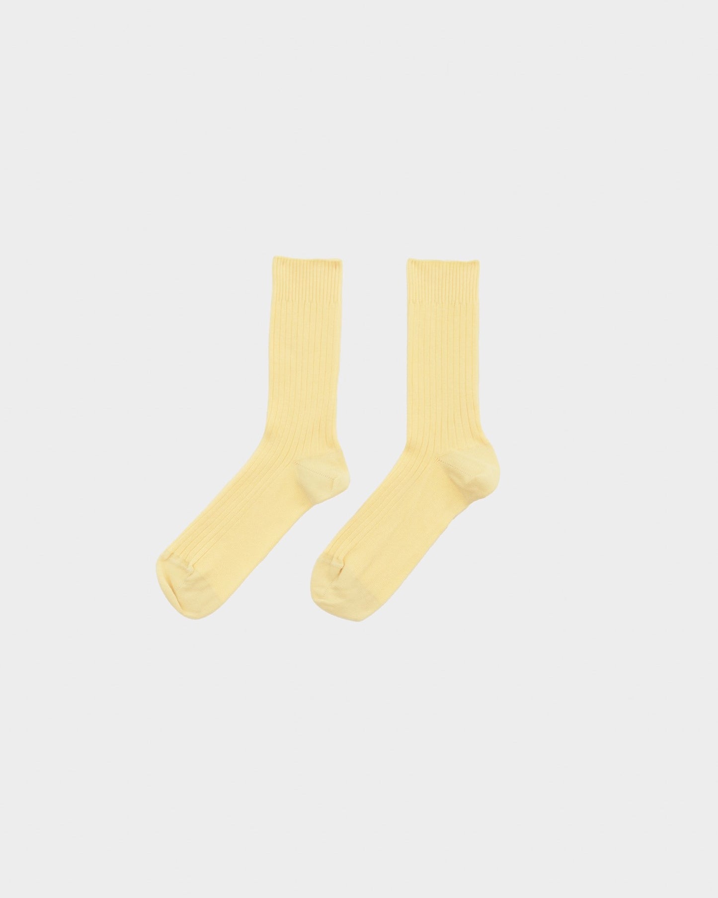 Rib overankle socks in bog yellow