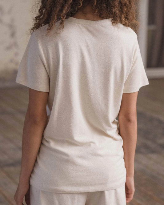 Silk tee in undyed