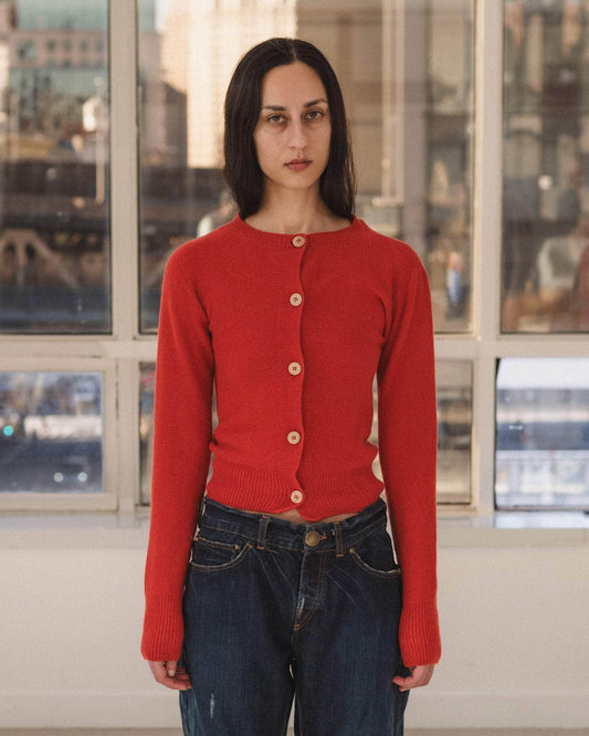 Tier cardigan in melograno red