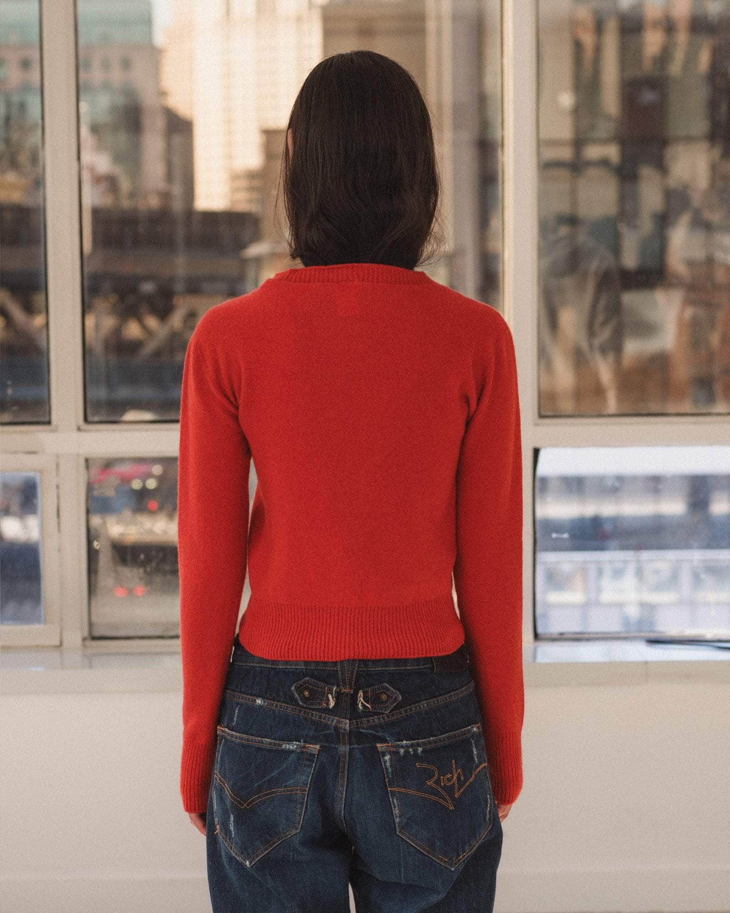 Tier cardigan in melograno red