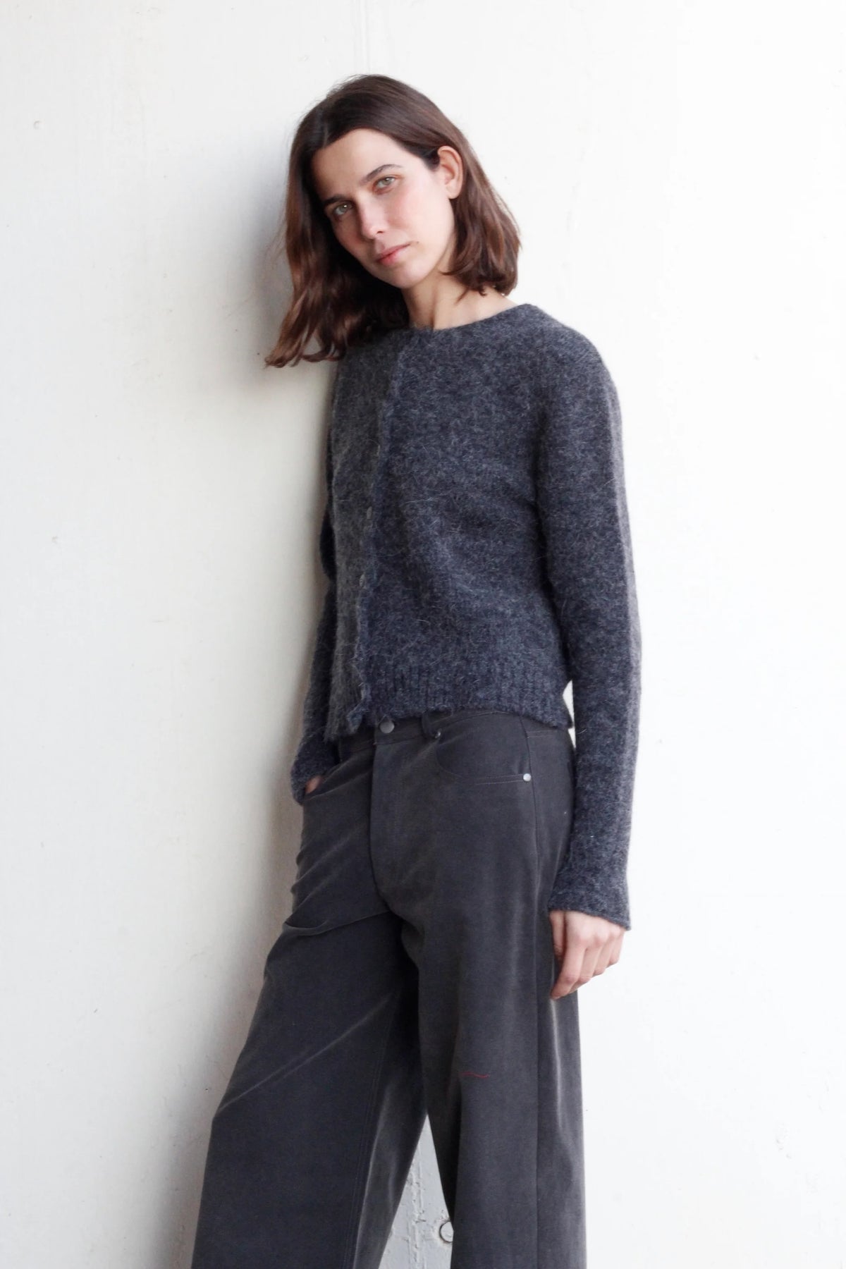 Rays cardigan in dark grey