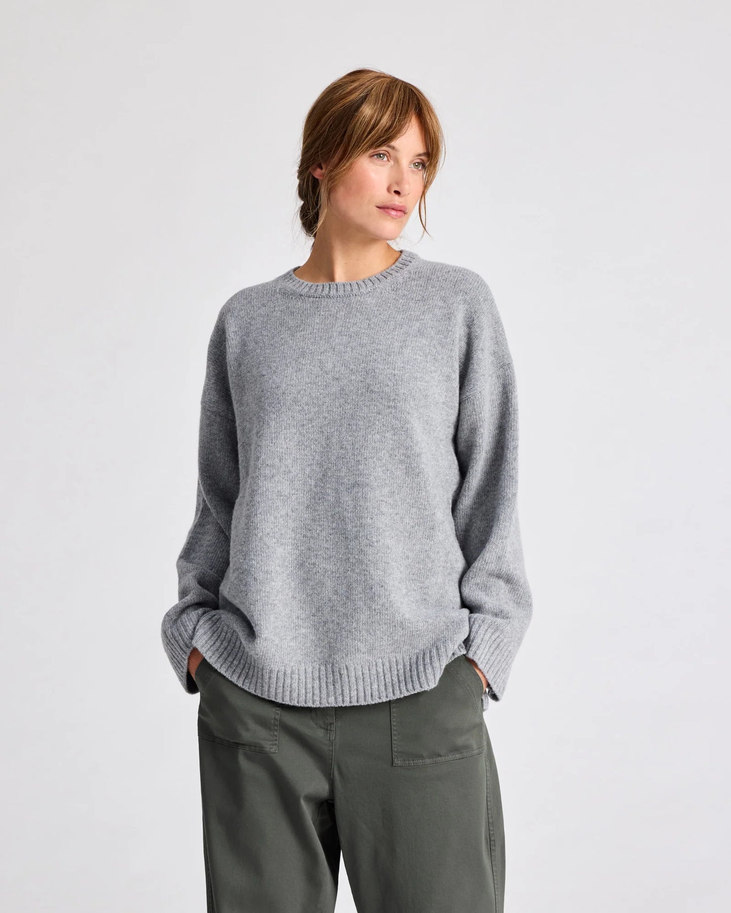 Emely lambswool knit in grey melange