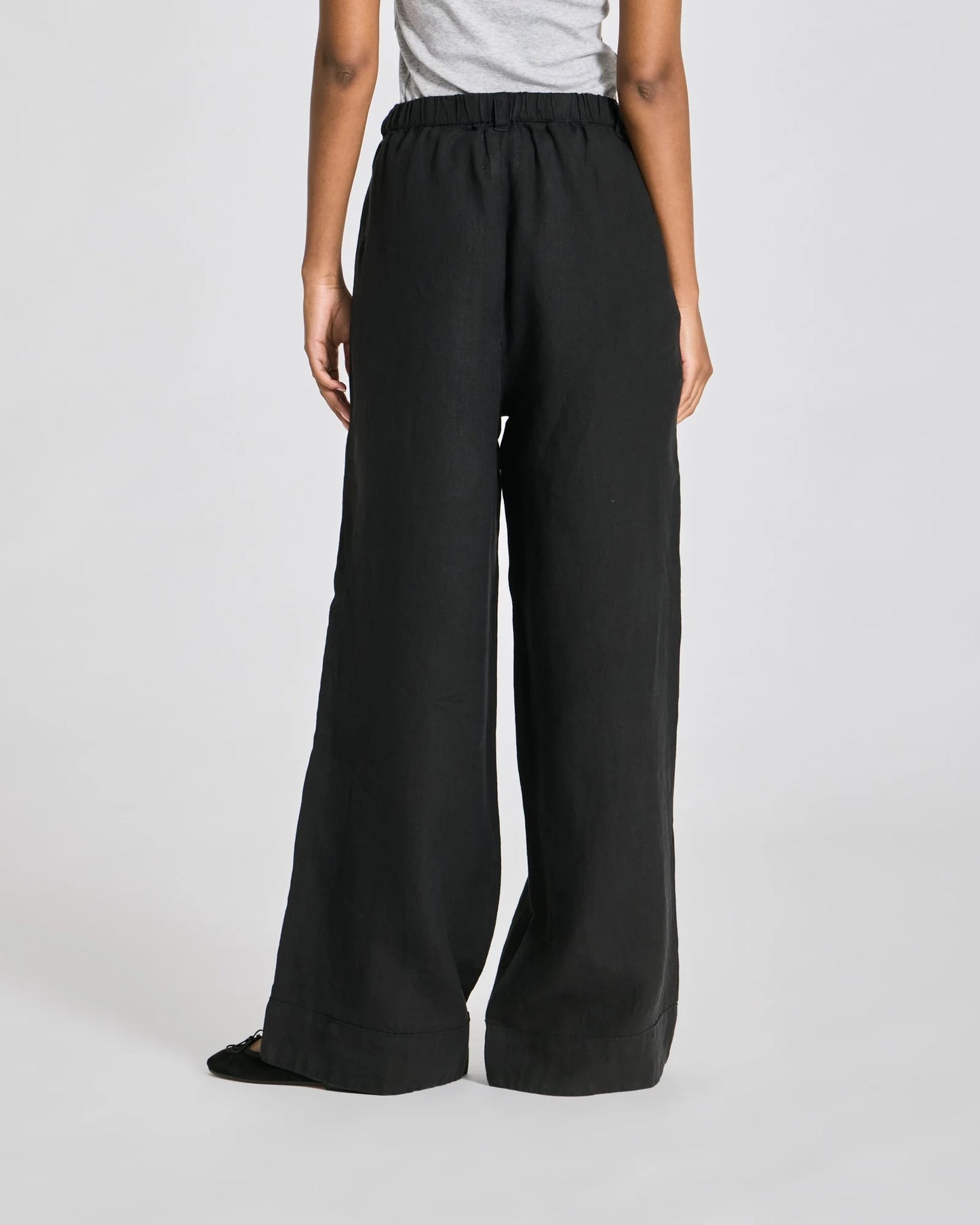 Leonora linen pants in black