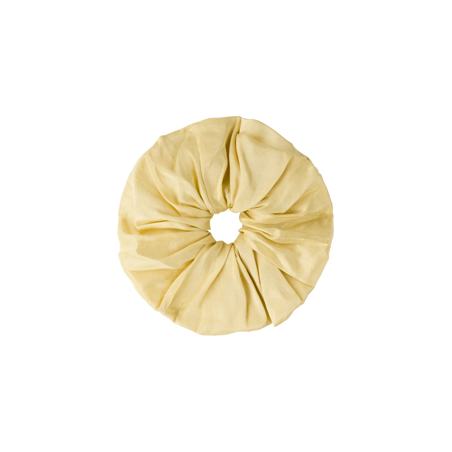Dupion silk scrunchie in light yellow