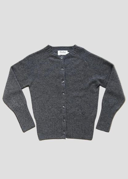 Fitted cardigan in derby grey