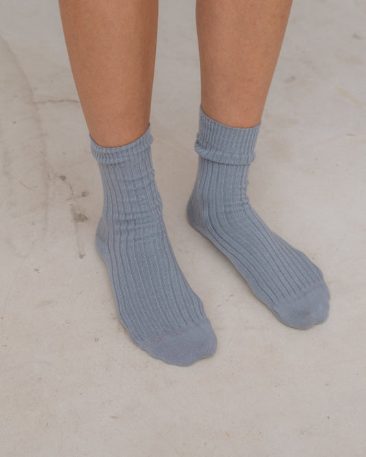 Rib overankle socks in simon grey