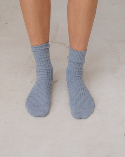 Rib overankle socks in simon grey