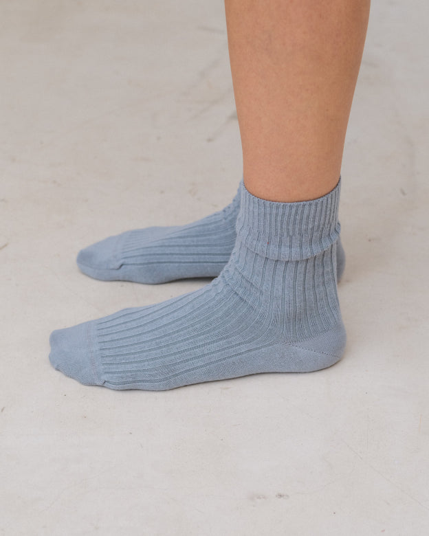 Rib overankle socks in simon grey