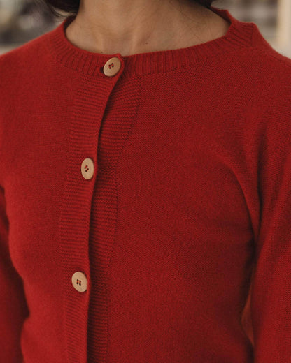 Tier cardigan in melograno red