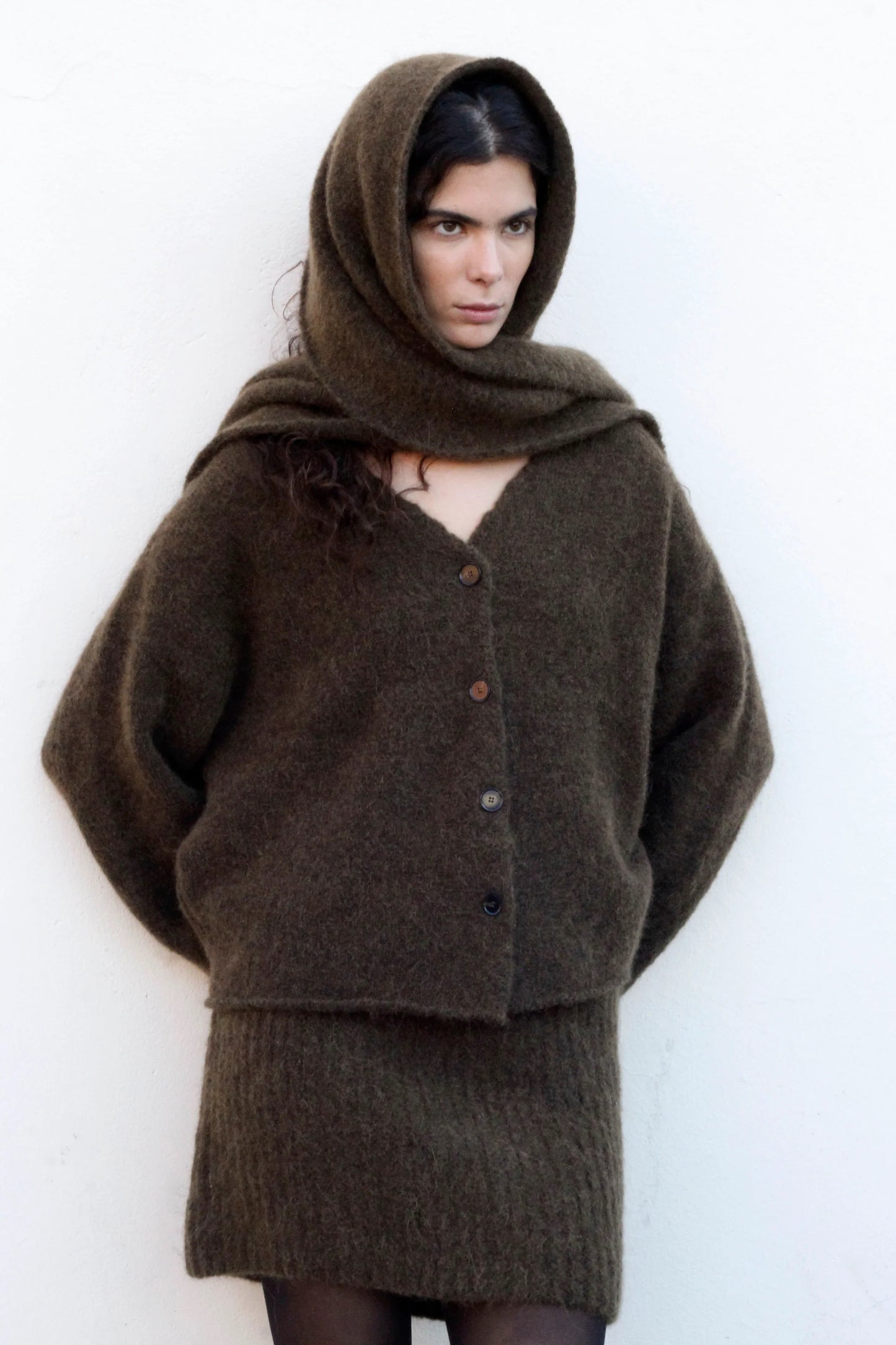 Shore scarf in dark green