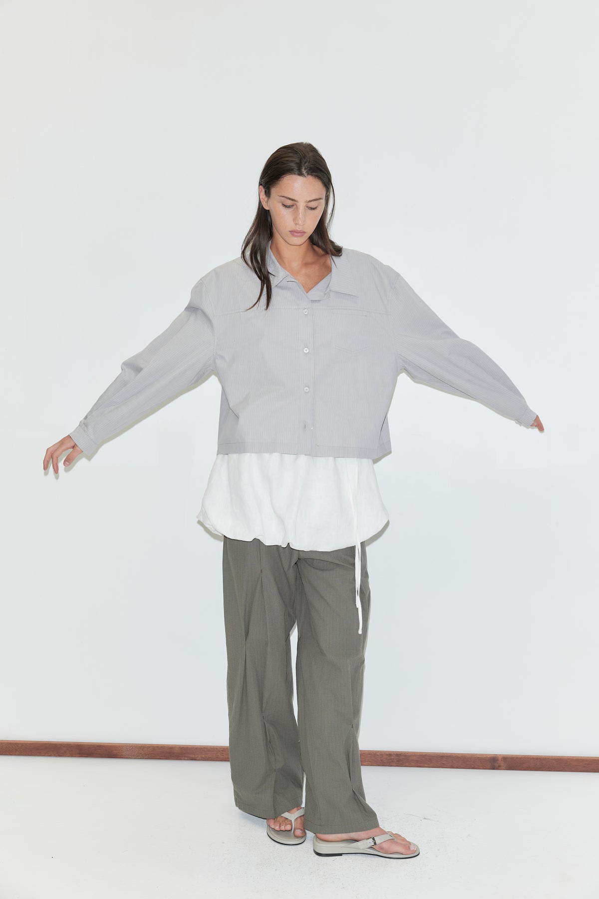 Boxy shirt in cloud stripe
