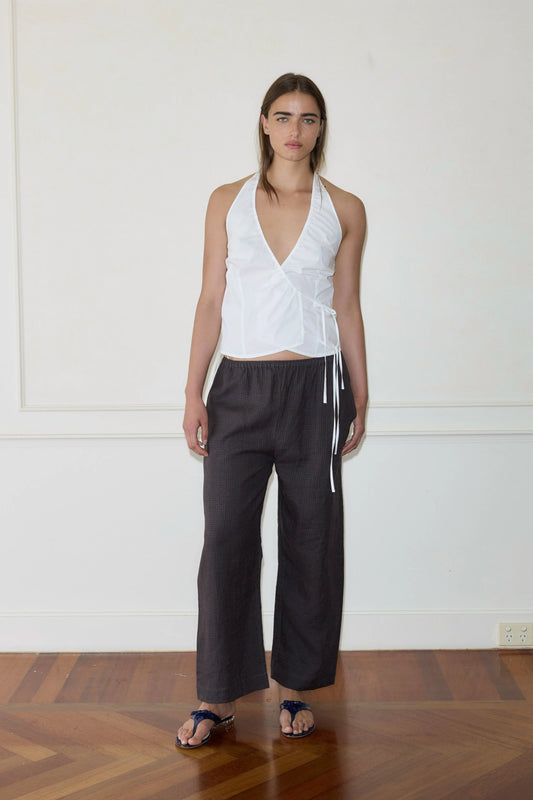 Ease trouser in slate check