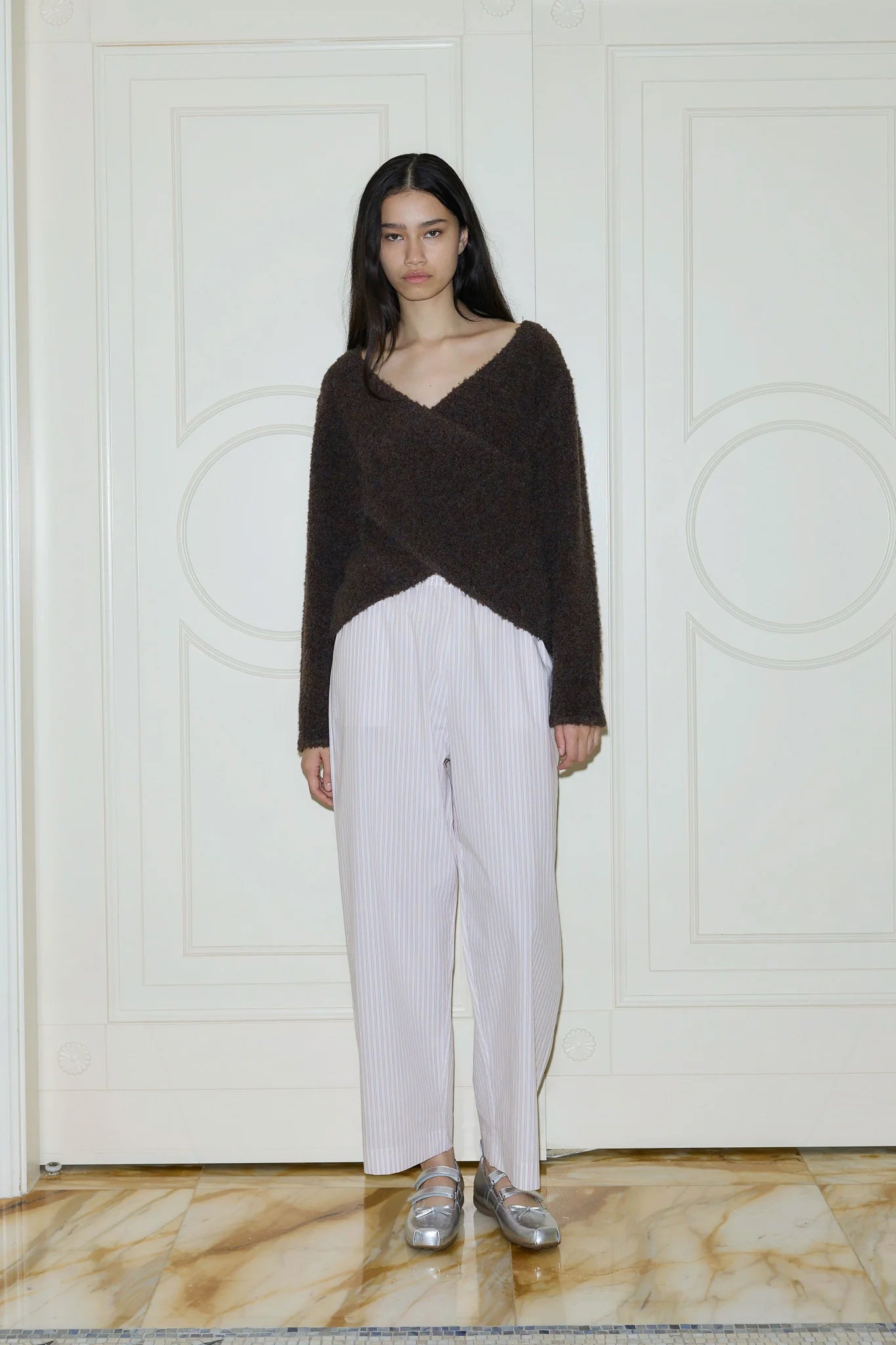 Ease trouser in musk stripe