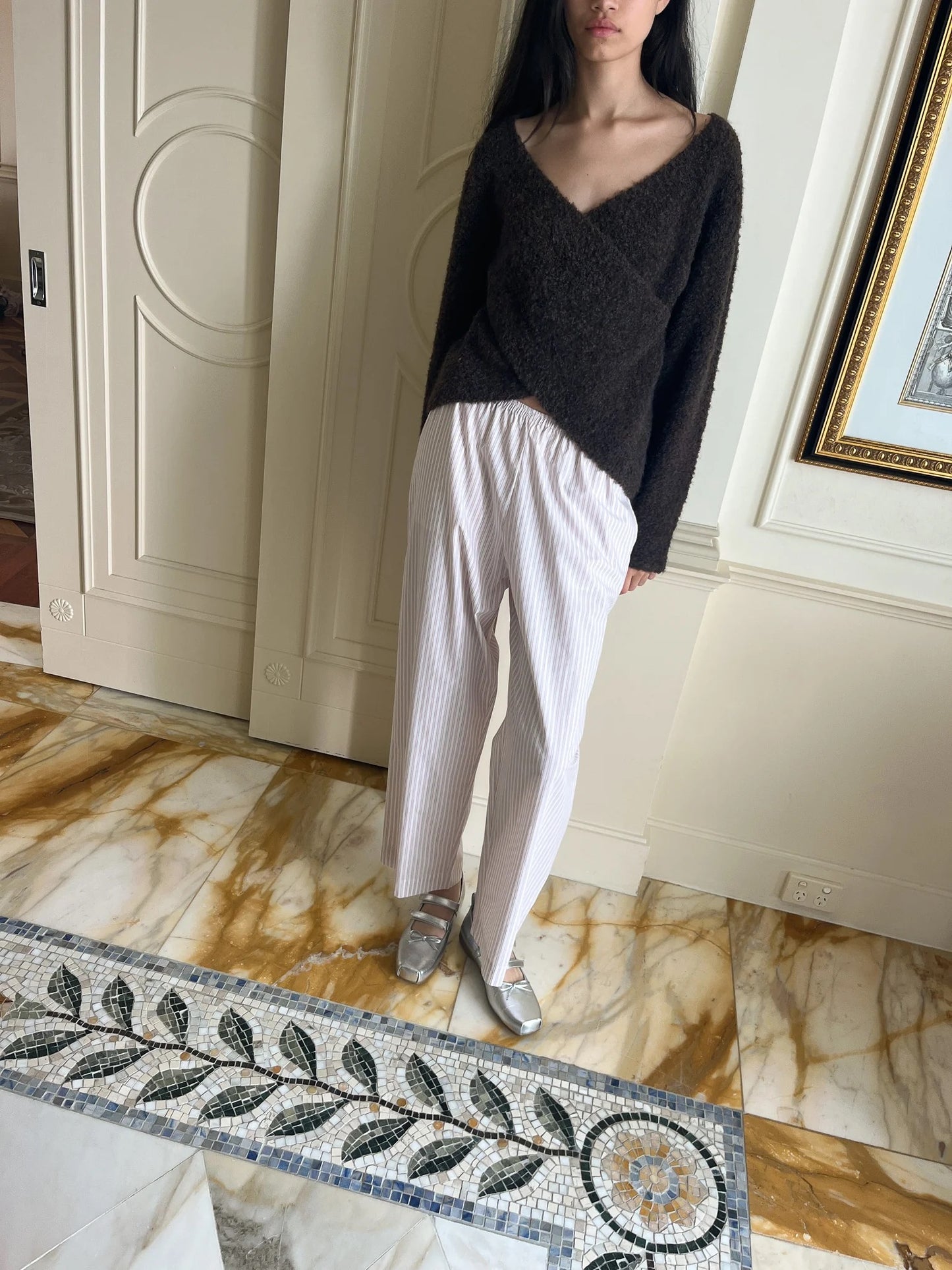 Ease trouser in musk stripe