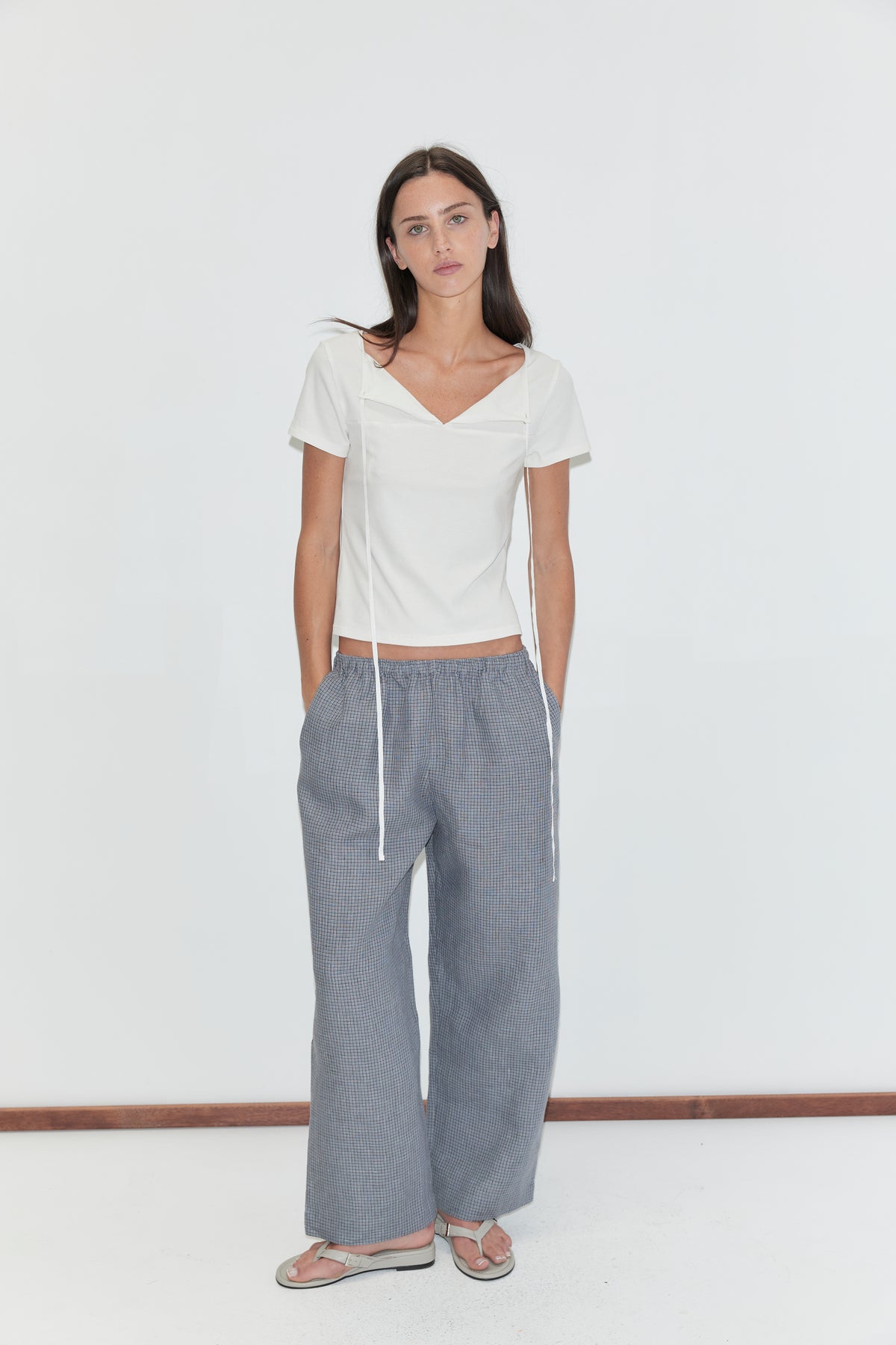 Ease trouser in indigo check