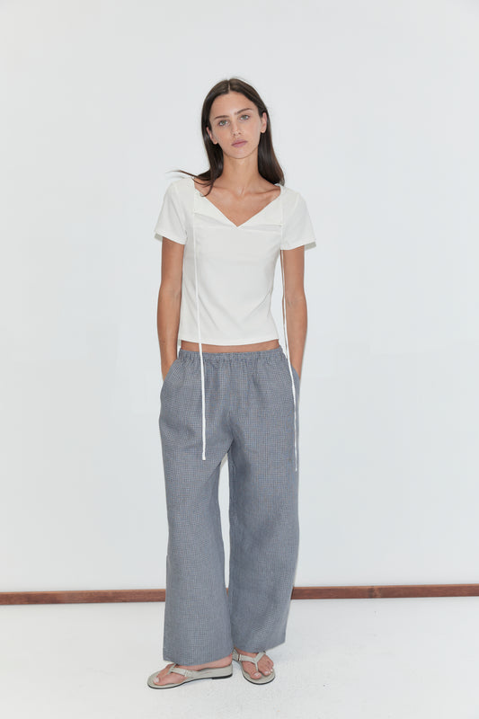 Ease trouser in indigo check