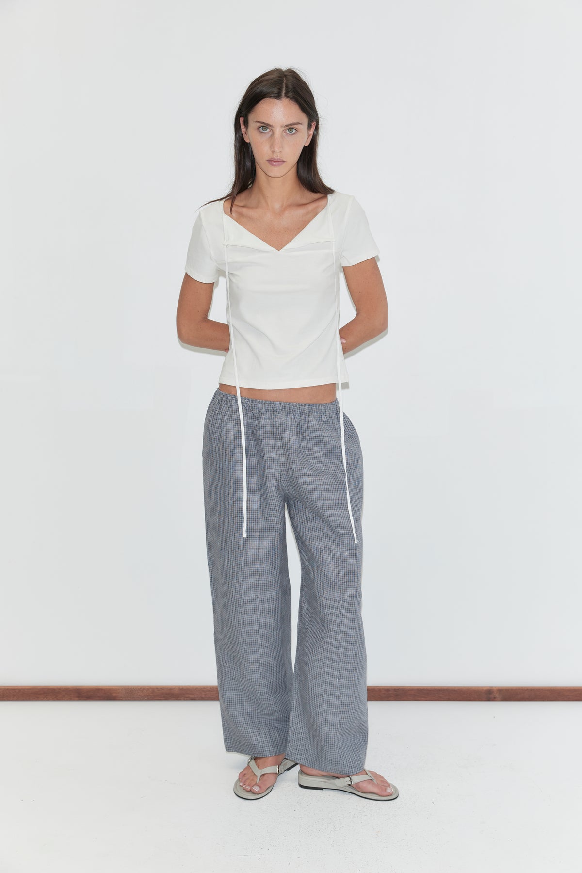 Ease trouser in indigo check