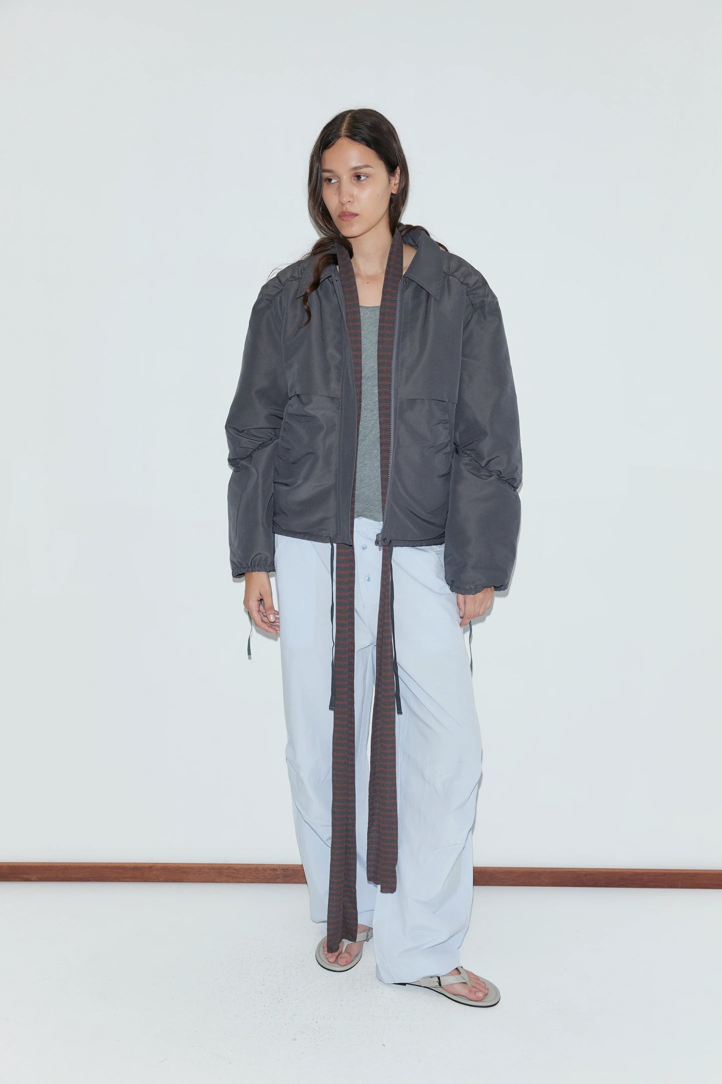 Gathered jacket in slate