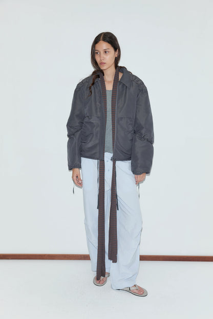 Gathered jacket in slate