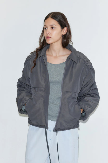 Gathered jacket in slate