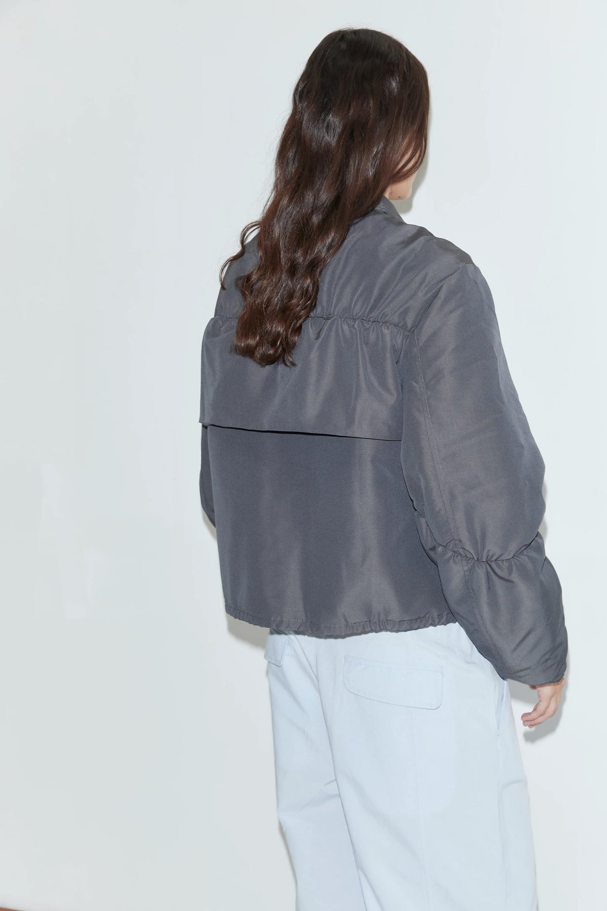 Gathered jacket in slate