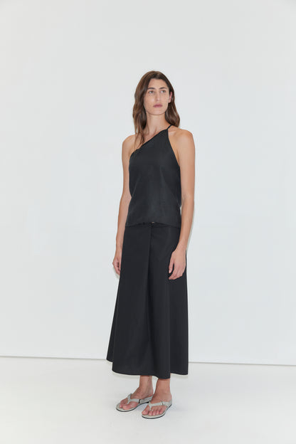 Half halter top in black