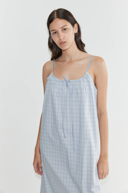 Maxi dress in powder check