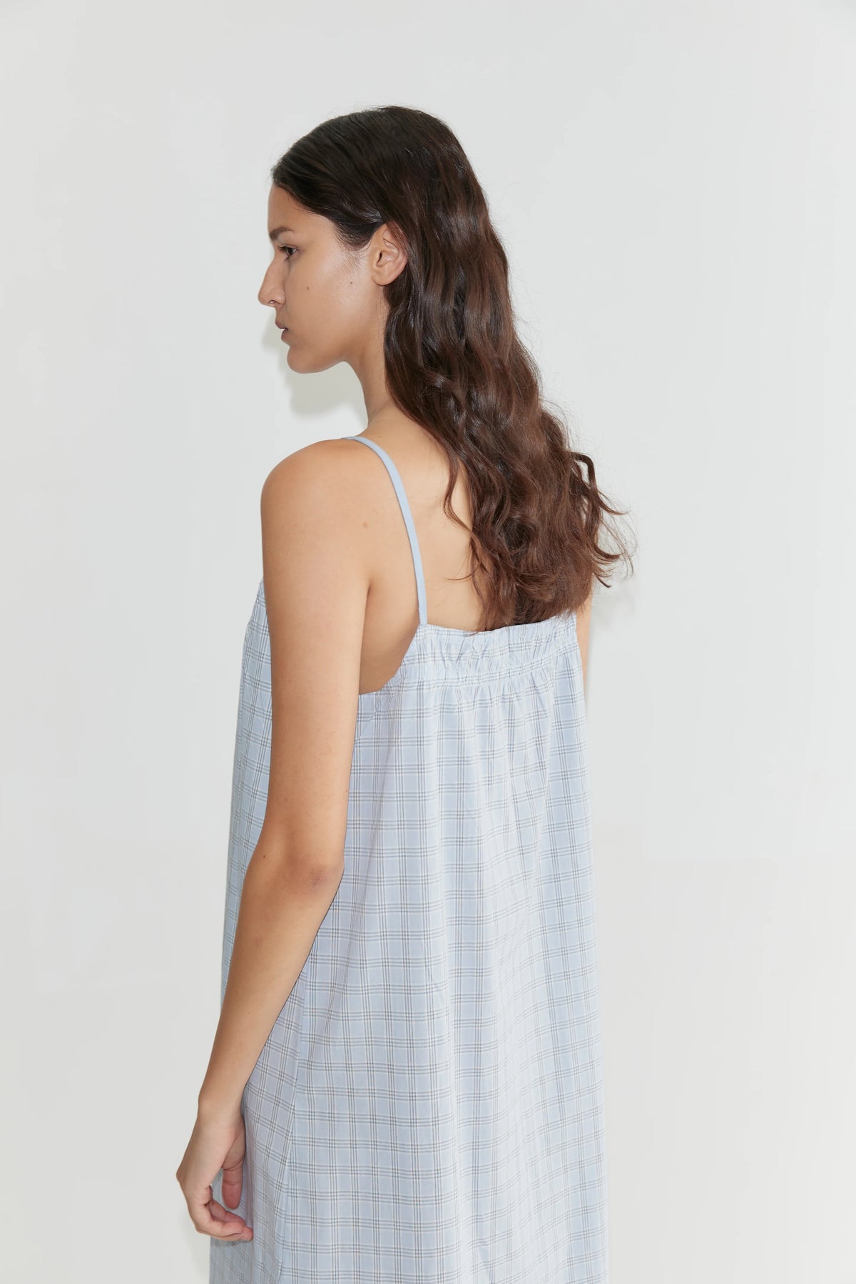 Maxi dress in powder check