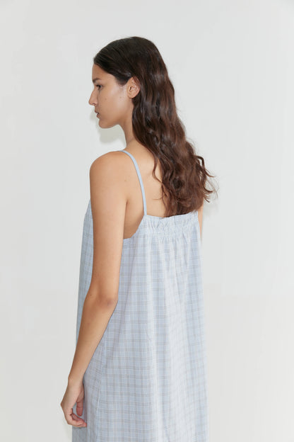 Maxi dress in powder check