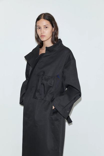 Longline jacket in black