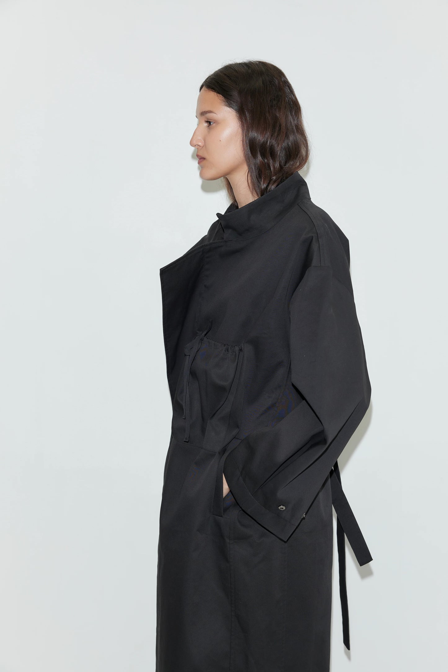 Longline jacket in black
