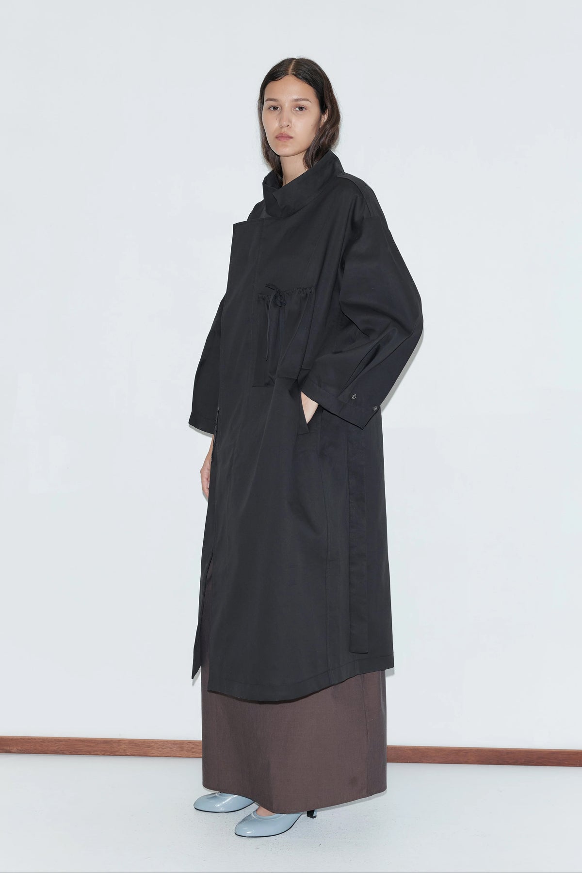 Longline jacket in black