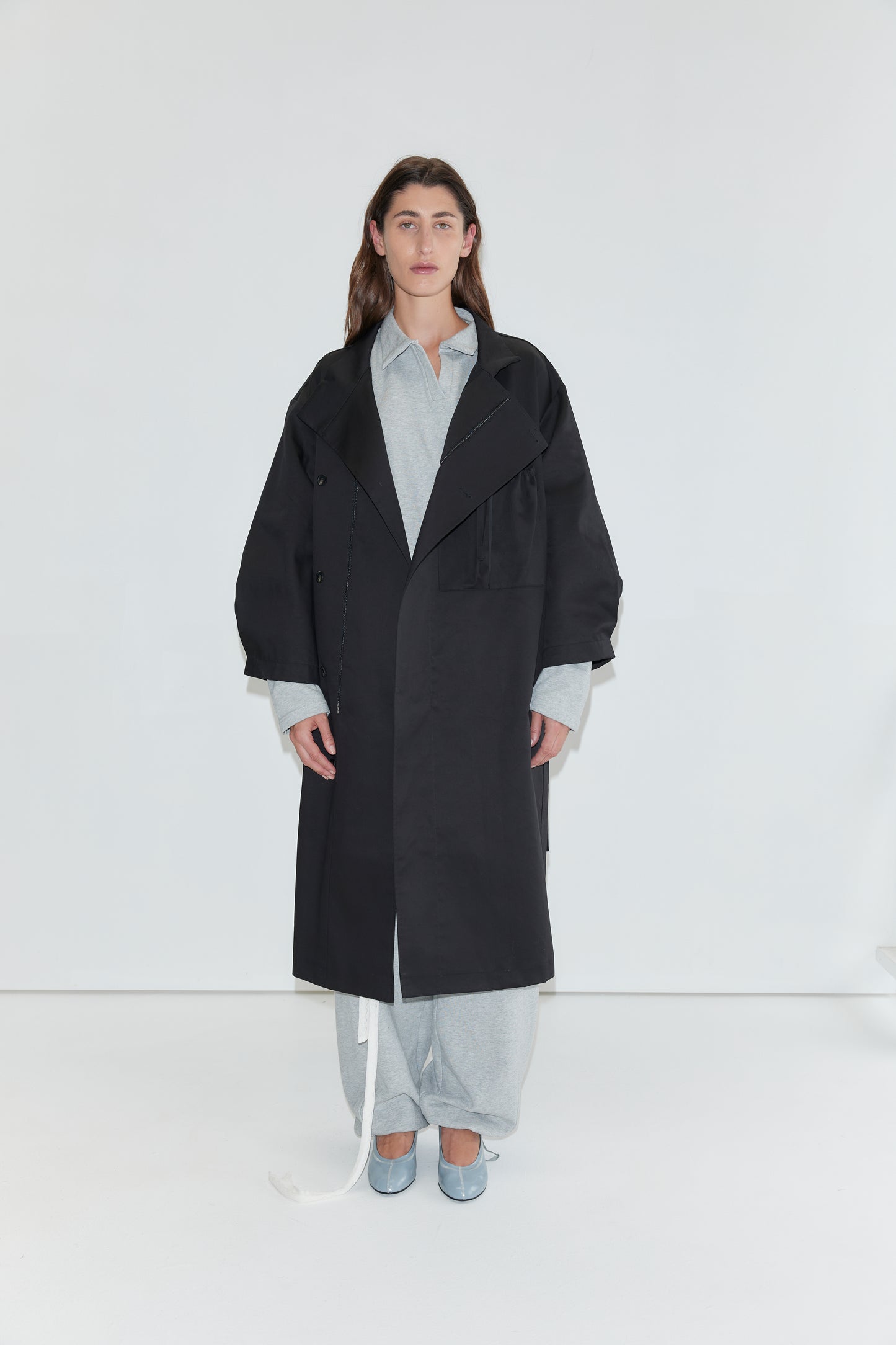 Longline jacket in black