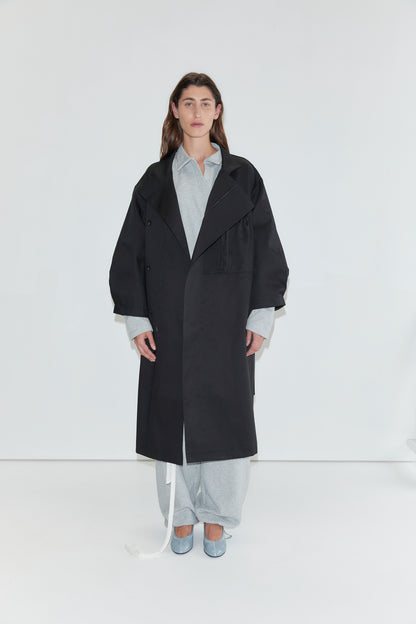Longline jacket in black