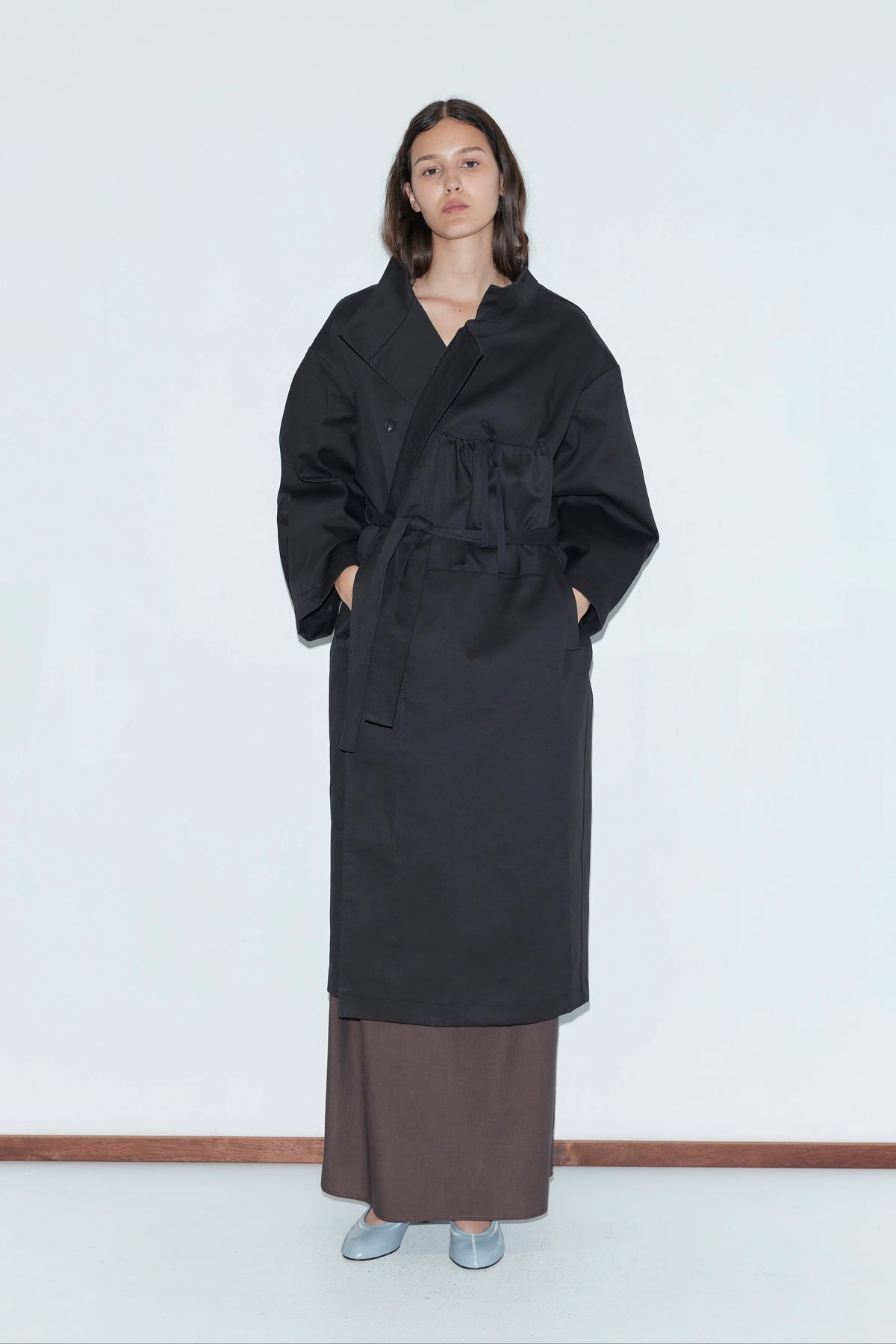 Longline jacket in black
