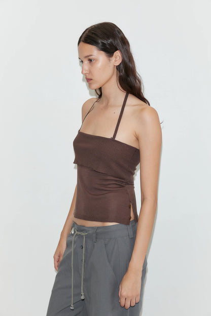 Panel leg pant in charcoal