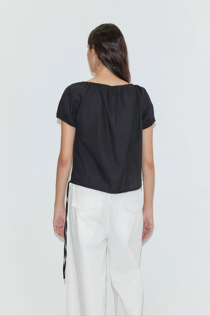 Tie top in black