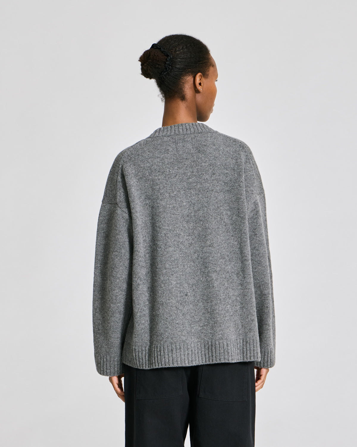 Elvira v-neck knit in grey melange