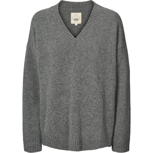 Elvira v-neck knit in grey melange