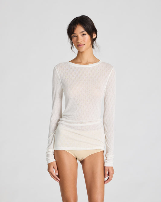 Fermi silk top in off white
