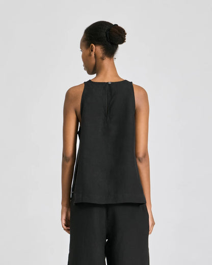Mia Maya linen top in black