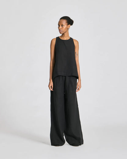 Mia Maya linen top in black