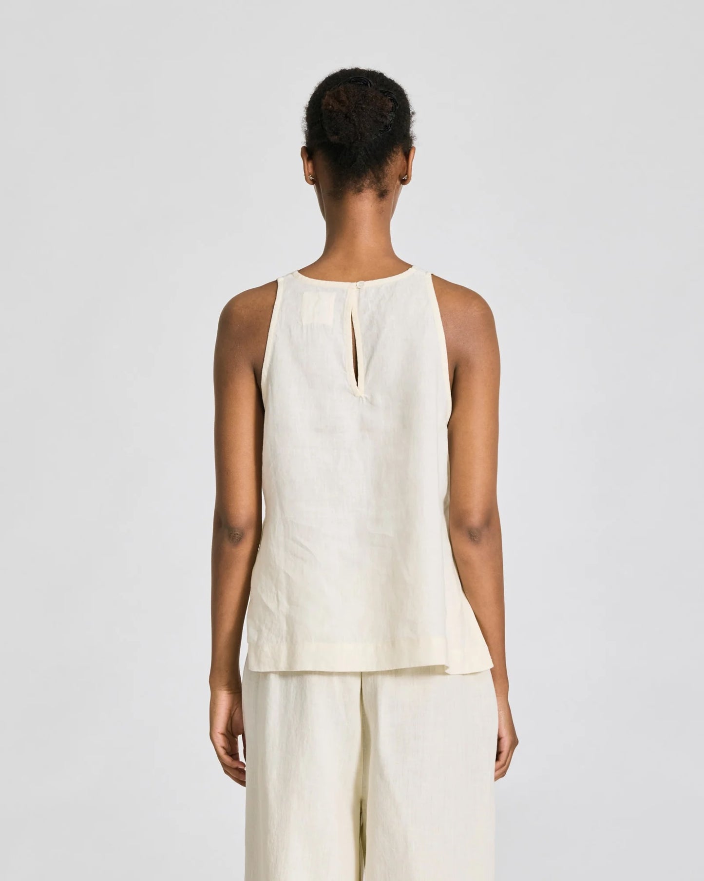 Mia Maya linen top in whisper white