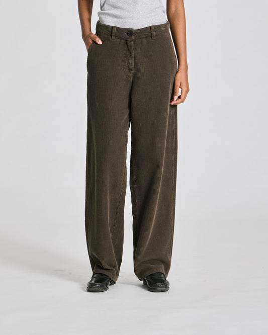 Natalie corduroy pants in black olive