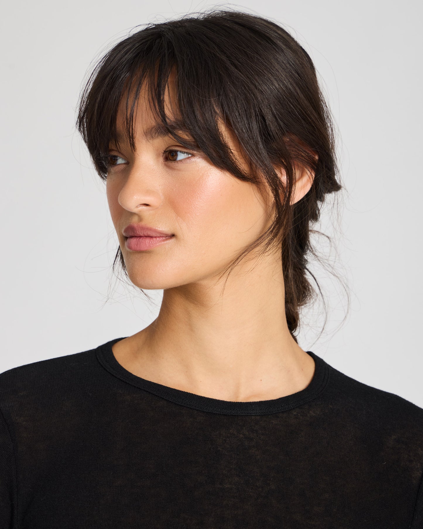 Thyra wool top in black