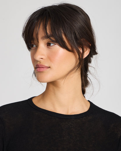 Thyra wool top in black