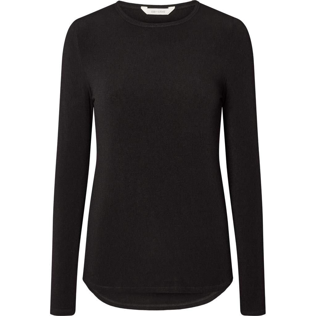 Thyra wool top in black